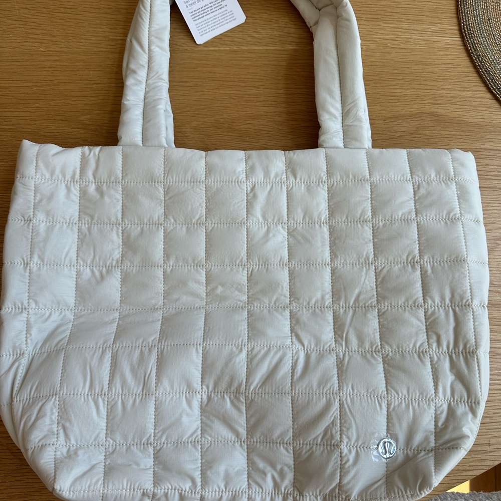 Lululemon Athletica White Quilted Tote Spacious Everyday Bag